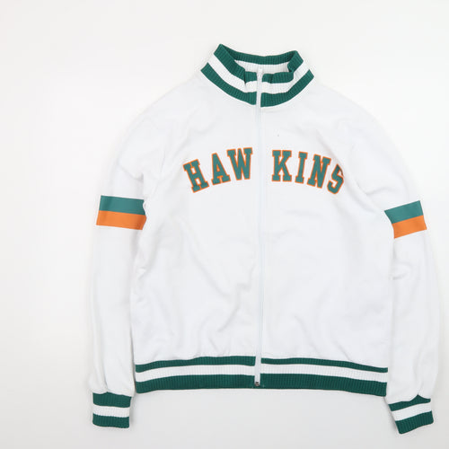 Stranger Things Hawkins Men's White Varsity Jacket Size M