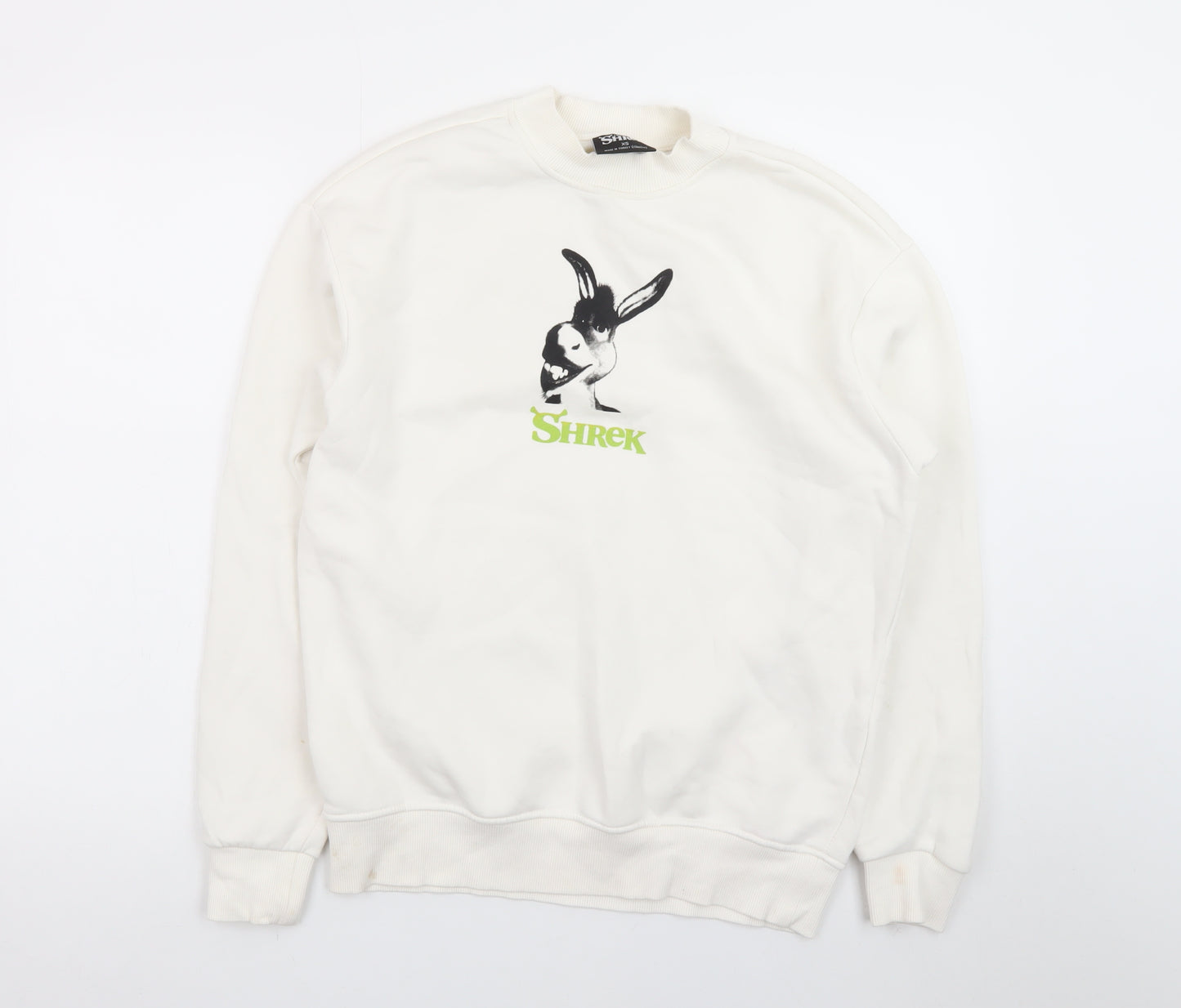 DreamWorks Shrek Donkey Graphic White Sweatshirt XS Women