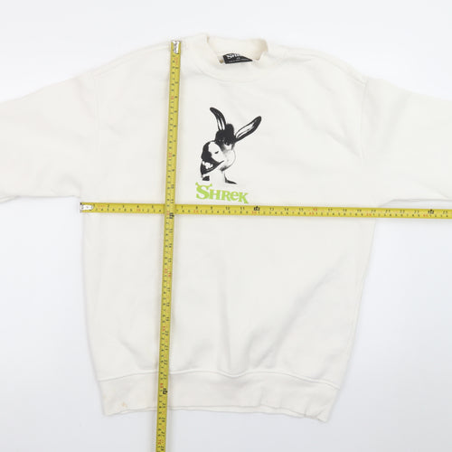 DreamWorks Shrek Donkey Graphic White Sweatshirt XS Women