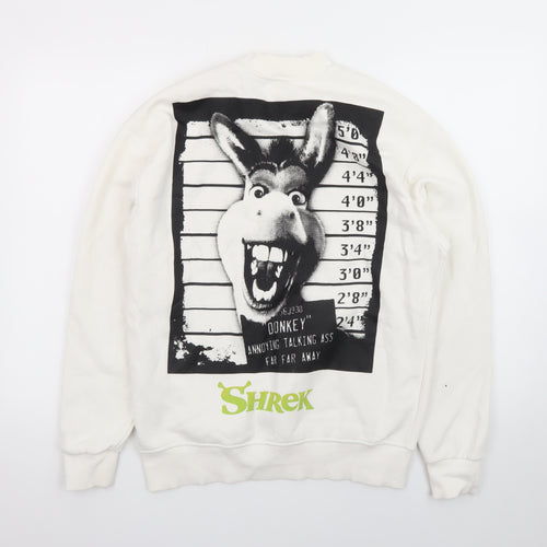 DreamWorks Shrek Donkey Graphic White Sweatshirt XS Women