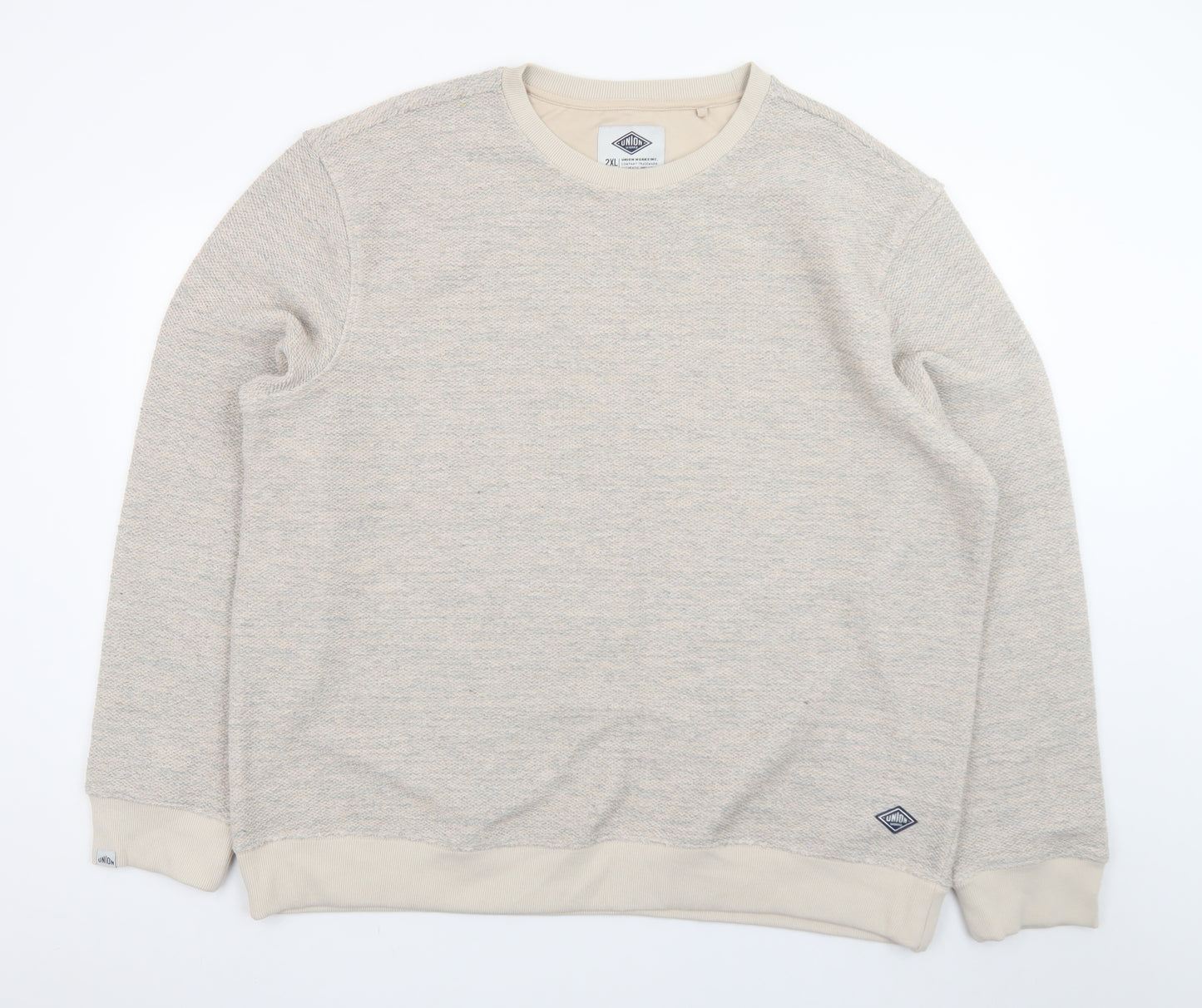 Union Works Men Beige 2XL Pullover Sweatshirt Classic Knit