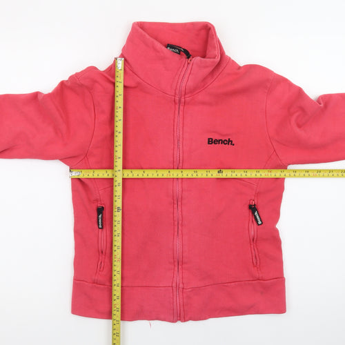 Bench Womens Pink Full Zip Sweatshirt Size L Casual Hoodie Top