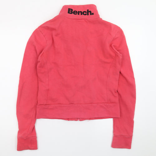 Bench Womens Pink Full Zip Sweatshirt Size L Casual Hoodie Top