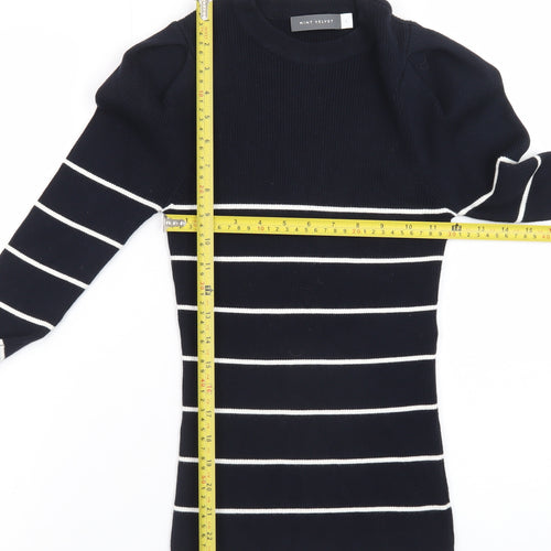 Mint Velvet Women’s Blue Striped Crew Neck Pullover Jumper Size S