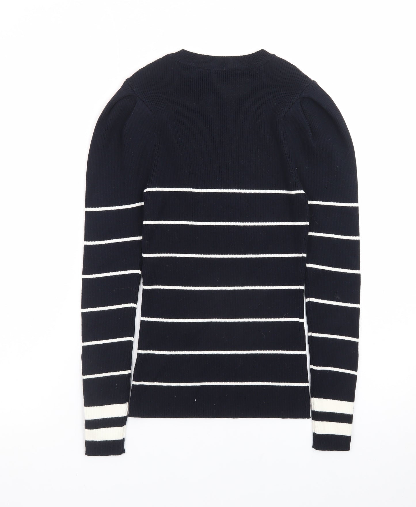 Mint Velvet Women’s Blue Striped Crew Neck Pullover Jumper Size S