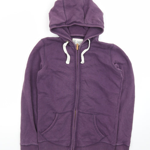 Fat Face Womens Purple Full Zip Hoodie Size 10 Cotton Casual