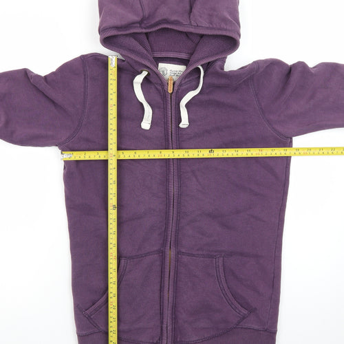 Fat Face Womens Purple Full Zip Hoodie Size 10 Cotton Casual
