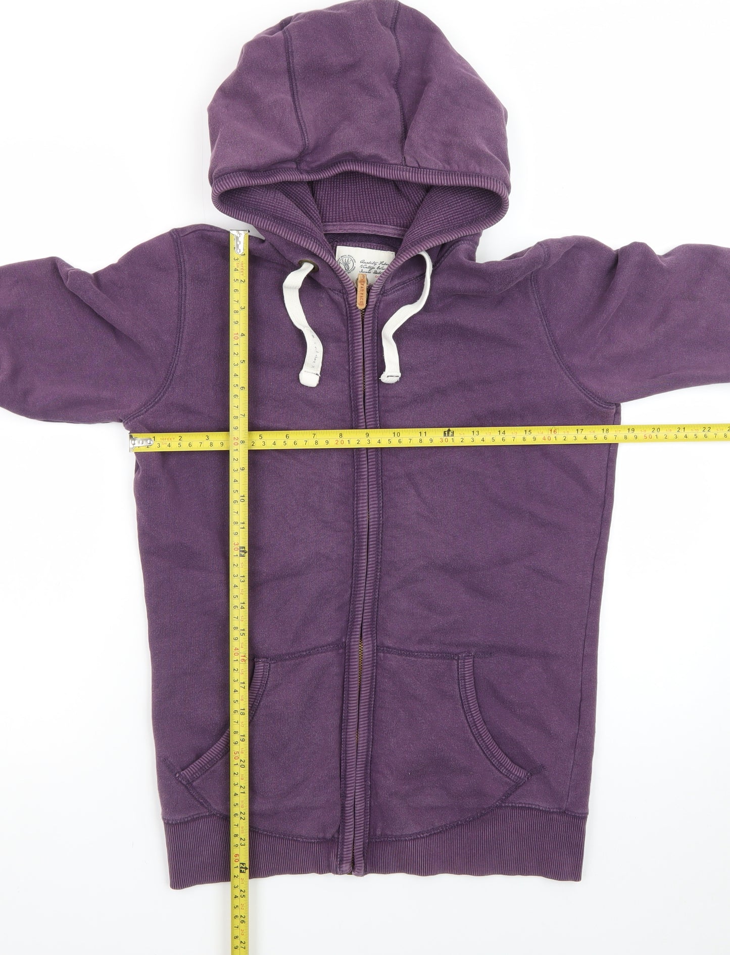 Fat Face Womens Purple Full Zip Hoodie Size 10 Cotton Casual