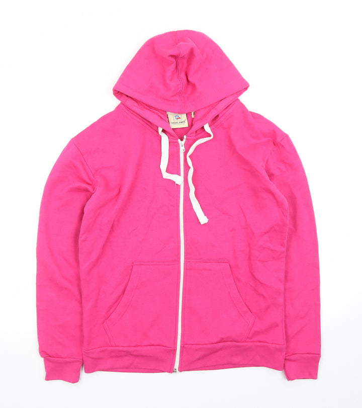 True Face Women’s Pink Full Zip Hoodie Size M Classic Fit