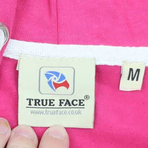 True Face Women’s Pink Full Zip Hoodie Size M Classic Fit