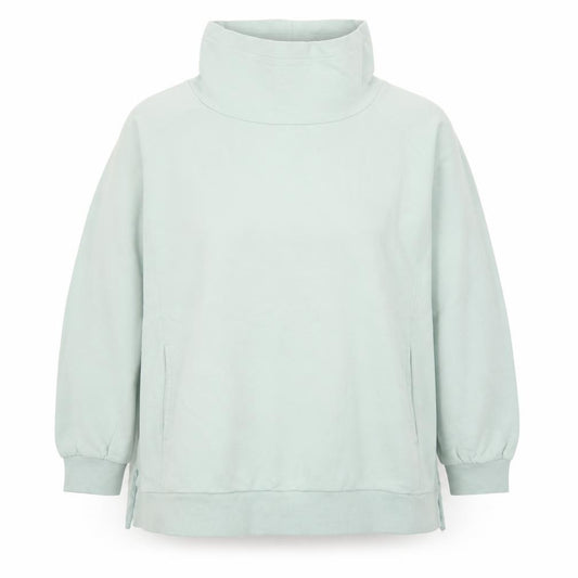 Front view of Bella di Notte Women’s Green Pullover Sweatshirt, size UK 18, Funnel Neck