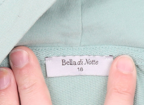 Bella di Notte Women’s Green Pullover Sweatshirt Size 18 Funnel Neck
