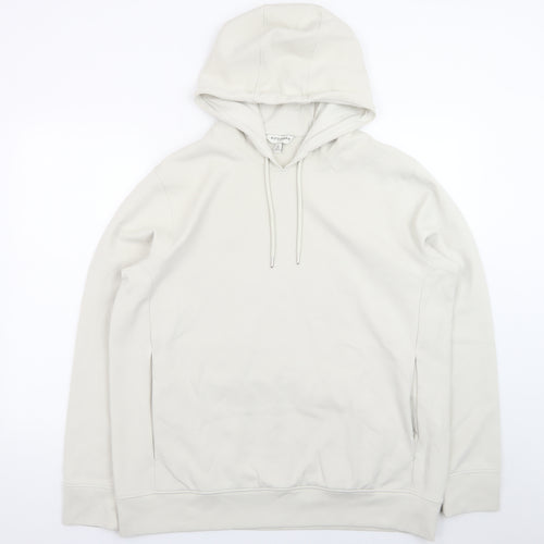 Marks and Spencer Women Ivory XL Basic Hooded Long Sleeve Top