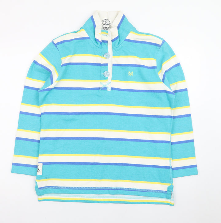 Crew Clothing Co. Women’s Multicoloured Striped Cotton Long Sleeve Polo Size 12