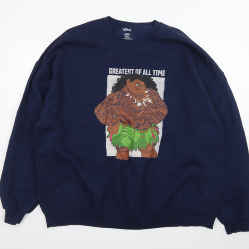 Disney Moana Maui Navy Sweatshirt 3XL Unisex Cotton Blend Graphic
