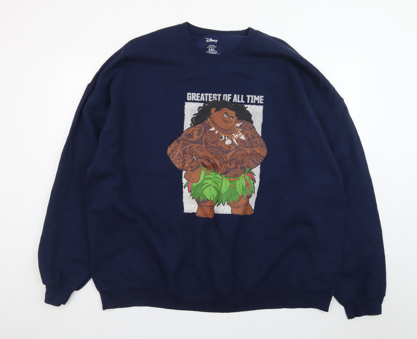 Disney Moana Maui Navy Sweatshirt 3XL Unisex Cotton Blend Graphic