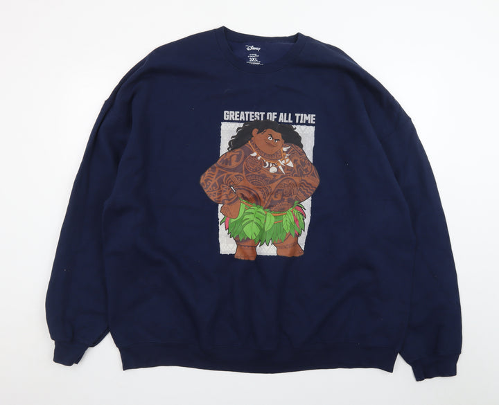 Disney Moana Maui Navy Sweatshirt 3XL Unisex Cotton Blend Graphic