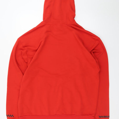Adidas Men's Red Pullover Hoodie M Hooded Graphic Sports Sweatshirt