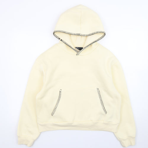 ASOS DESIGN Women Beige Hooded Pullover Sweatshirt Size M UK 12-14