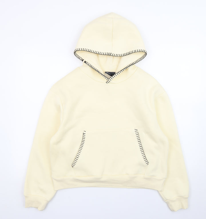 ASOS DESIGN Women Beige Hooded Pullover Sweatshirt Size M UK 12-14