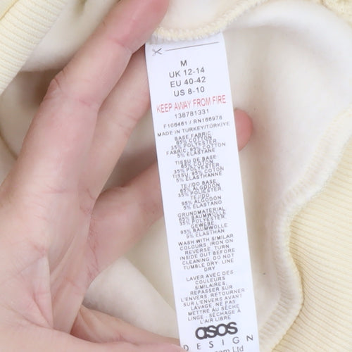 ASOS DESIGN Women Beige Hooded Pullover Sweatshirt Size M UK 12-14