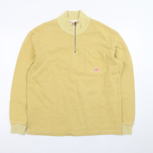 Armor Lux Men's Beige 1/2 Zip Cotton Mock Neck Sweatshirt M