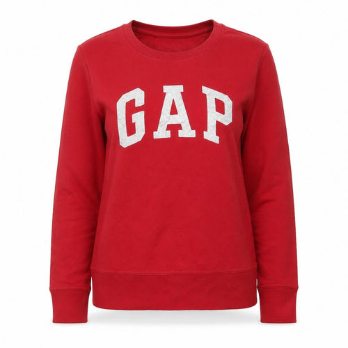 Gap Womens Red Logo Crew Neck Pullover Sweatshirt Size L