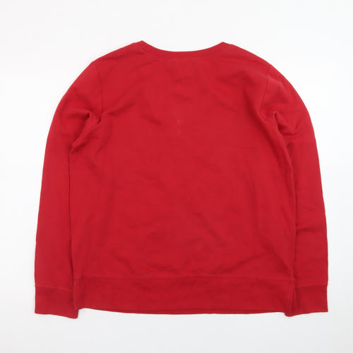 GAP Womens Red Logo Crew Neck Pullover Sweatshirt Size L