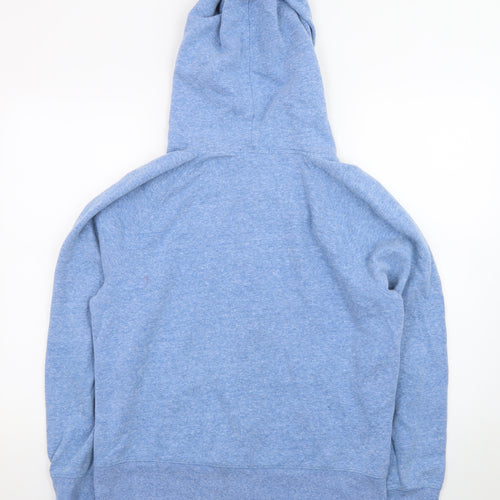 GAP Women Blue Full Zip Hoodie L Logo Casual Cotton Blend