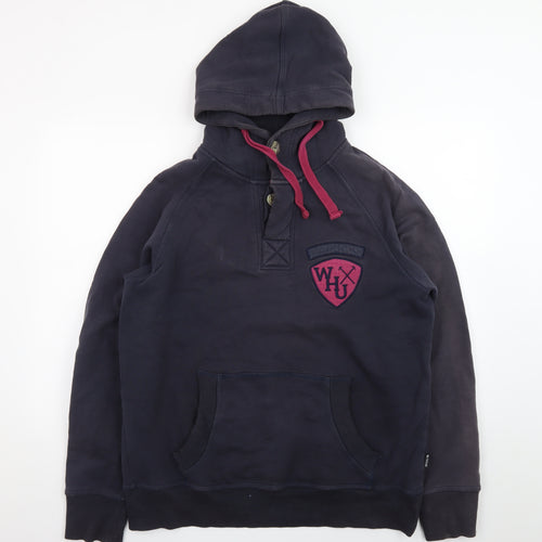 West Ham United Men’s Blue Pullover Hoodie L Cotton Football Logo