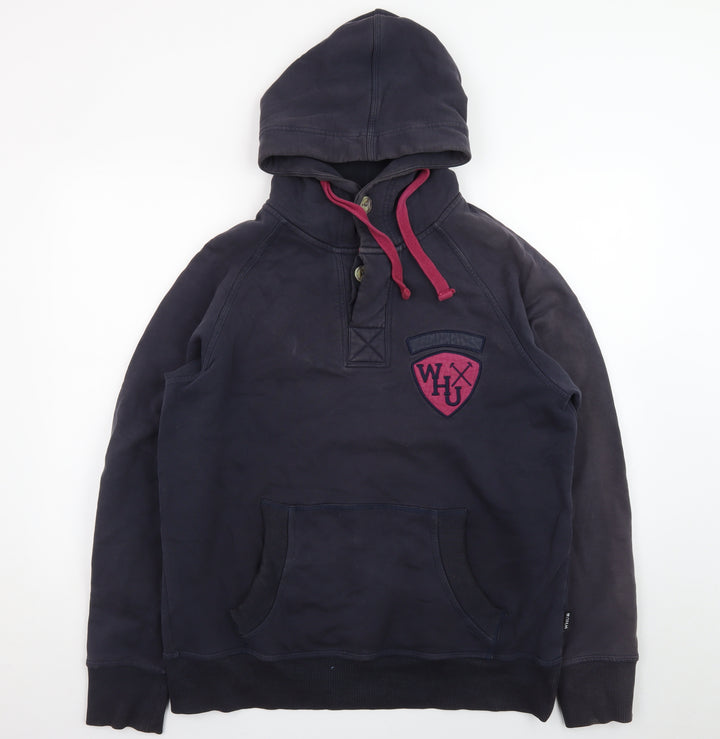 West Ham United Men’s Blue Pullover Hoodie L Cotton Football Logo