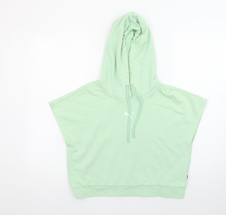 Puma Women Green Sleeveless Pullover Hoodie Size S