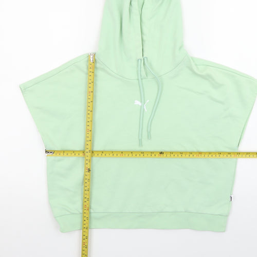 Puma Women Green Sleeveless Pullover Hoodie Size S