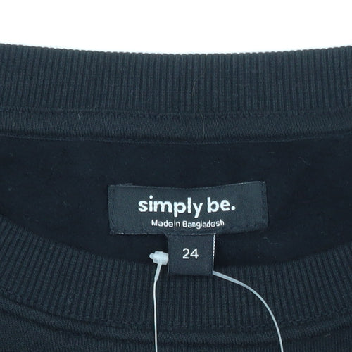 Simply Be Women’s Black Size 24 Pullover Sweatshirt