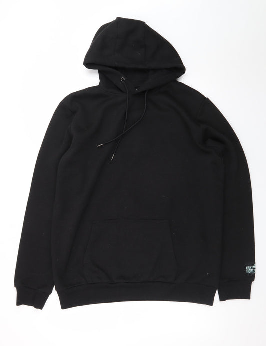 Livergy Men's Black Pullover Hoodie Size L Regular Fit Fleece