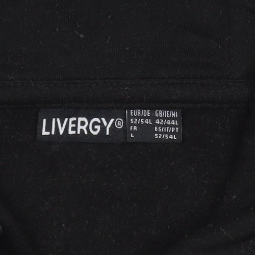 Livergy Men's Black Pullover Hoodie Size L Regular Fit Fleece