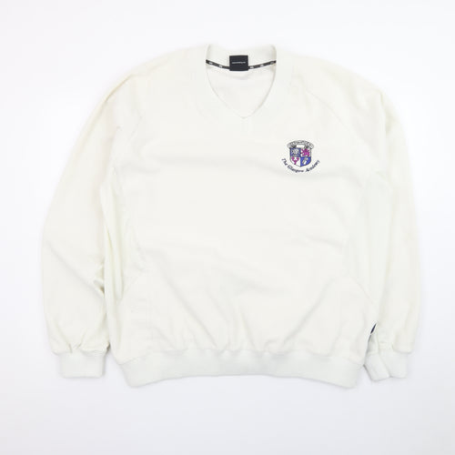 Canterbury Men's White XL V-Neck Pullover Sweatshirt Rugby Sportswear