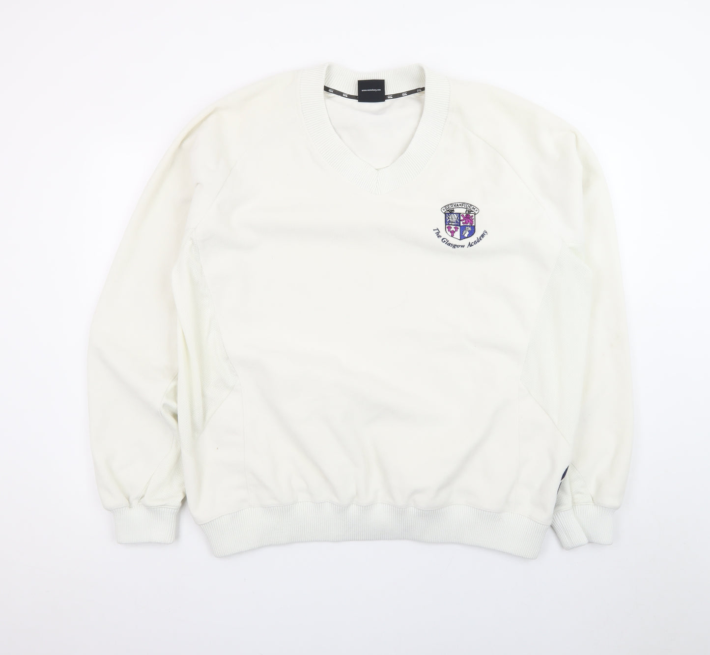 Canterbury Men's White XL V-Neck Pullover Sweatshirt Rugby Sportswear