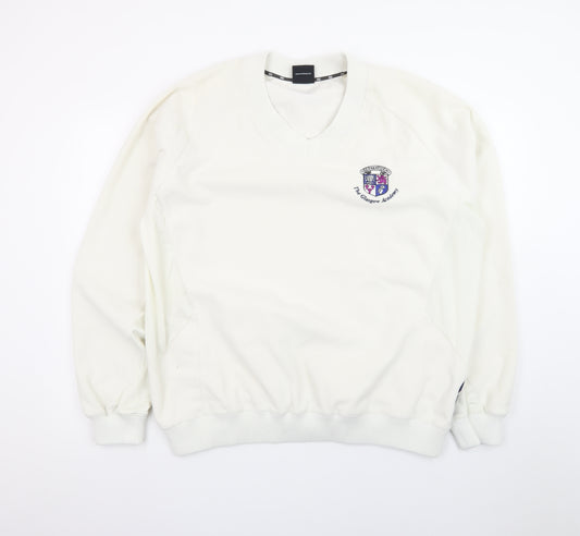 Canterbury Men's White XL V-Neck Pullover Sweatshirt Rugby Sportswear