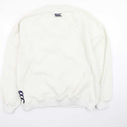 Canterbury Men's White XL V-Neck Pullover Sweatshirt Rugby Sportswear