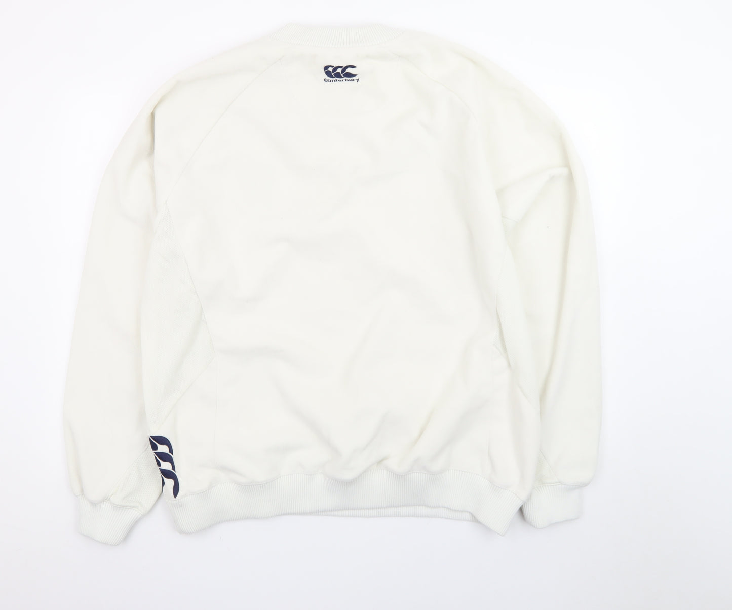 Canterbury Men's White XL V-Neck Pullover Sweatshirt Rugby Sportswear
