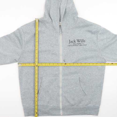 Jack Wills Men's Grey Full Zip Hoodie L Regular Fit
