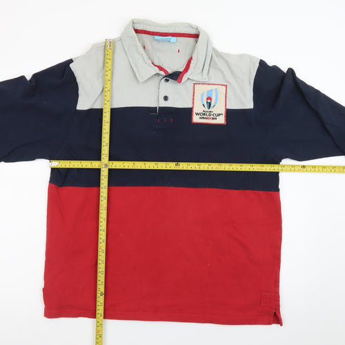 Rugby World Cup 2019 Men’s Navy Red Grey XL Long Sleeve Polo Shirt