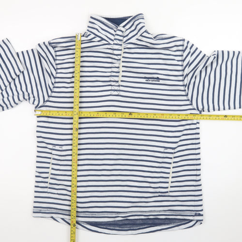 Regatta Women Blue White Stripe 1/4 Zip Pullover Sweatshirt UK 16