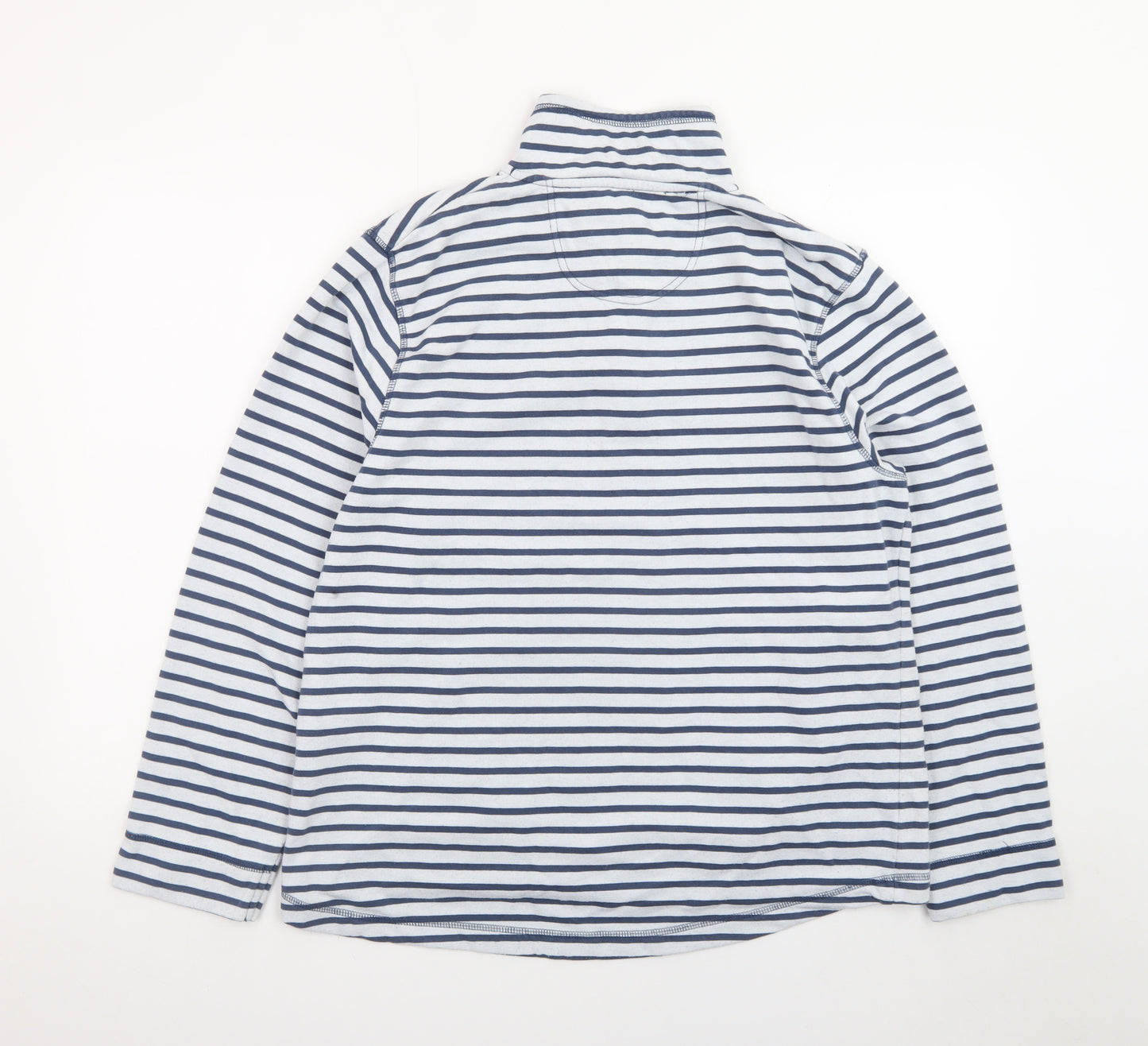 Regatta Women Blue White Stripe 1/4 Zip Pullover Sweatshirt UK 16