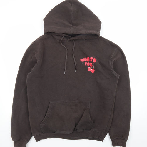 White Fox Women Black Cherry Bomb Pullover Hoodie S/M Cotton Blend