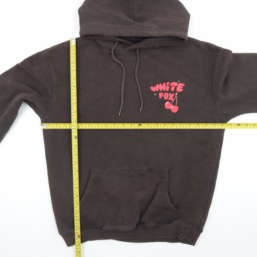 White Fox Women Black Cherry Bomb Pullover Hoodie S/M Cotton Blend