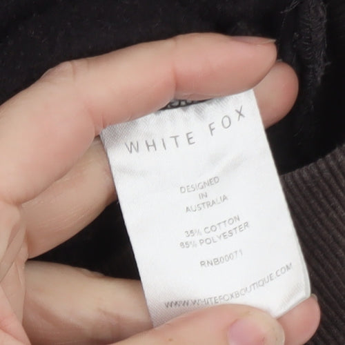 White Fox Women Black Cherry Bomb Pullover Hoodie S/M Cotton Blend