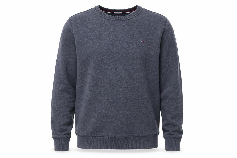 Front view of Tommy Jeans Men's Blue Regular Fit Crew Neck Sweatshirt M