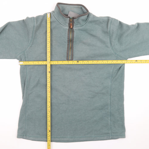 Mountain Warehouse Men’s Green 1/4 Zip Fleece Pullover Sweatshirt L